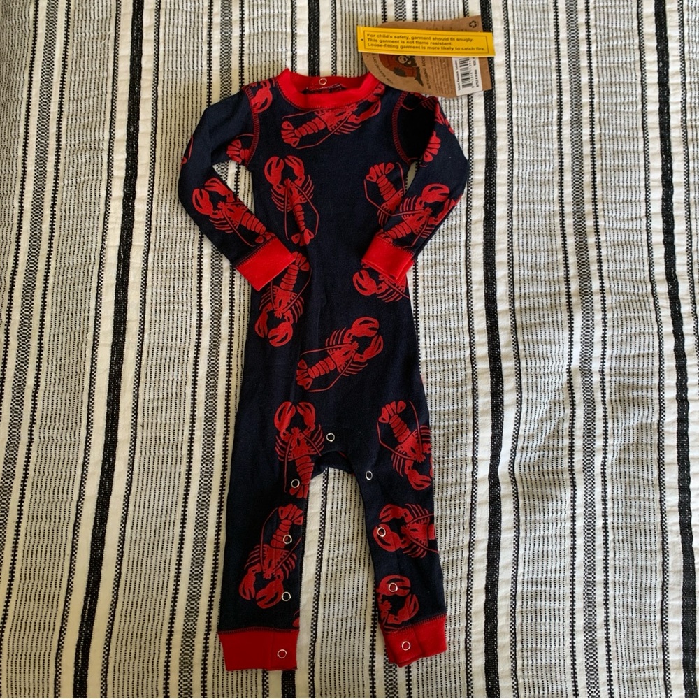 Lobster print baby onesie